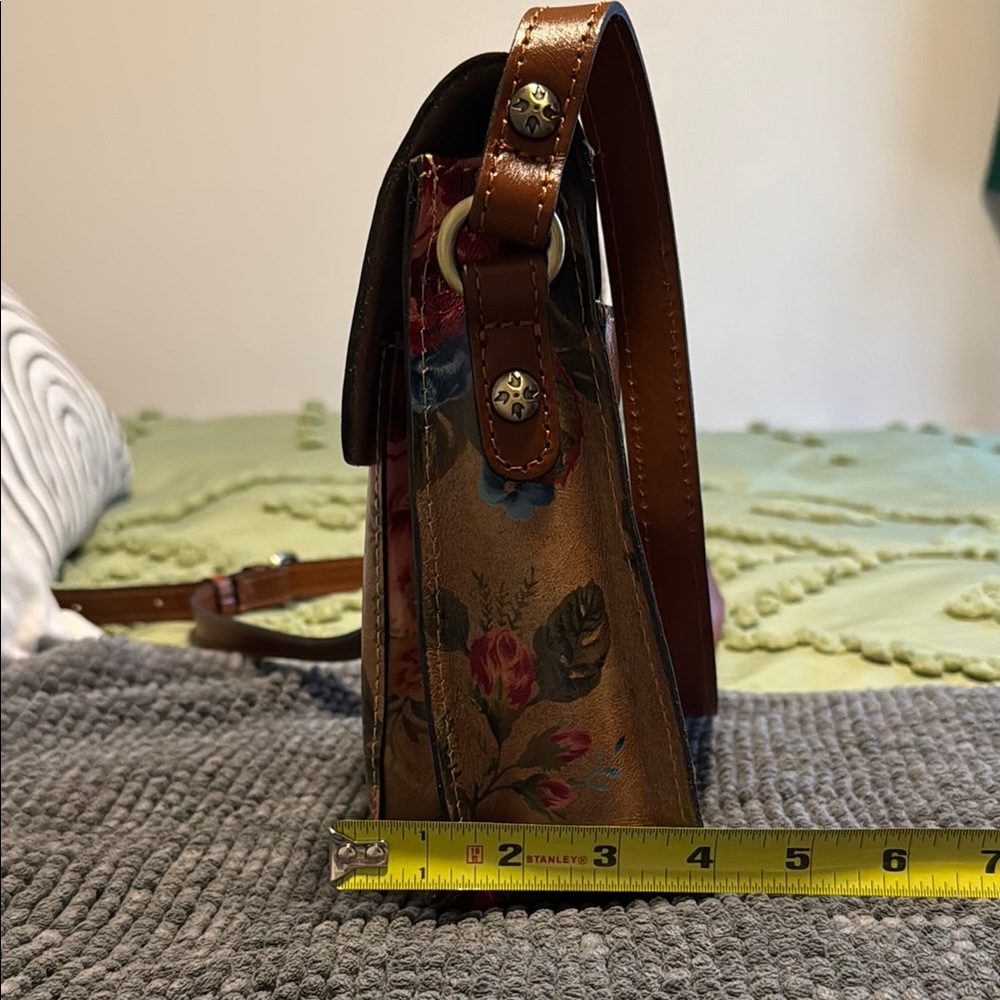 Patricia Nash Brown and Tan Crossbody Bag with Floral Pattern - Picture 7 of 7